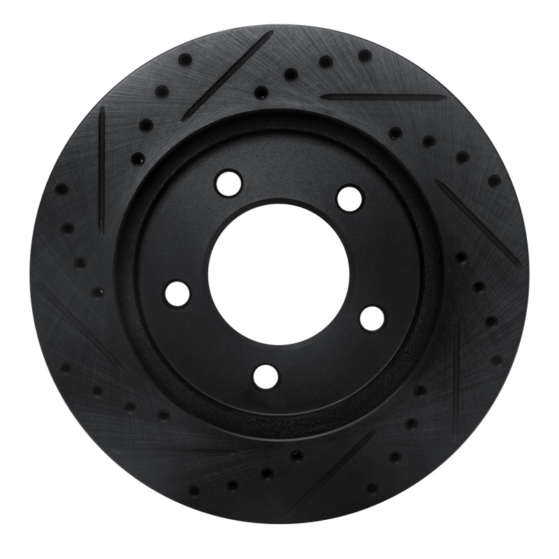 Ford Expedition Brake Rotor (1) - Front Right - R1 Concepts - Drilled & Slotted - Black - `97-`02